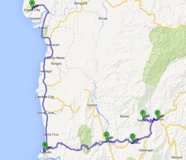 Vigan to Sagada via Tagudin Cervantes Road