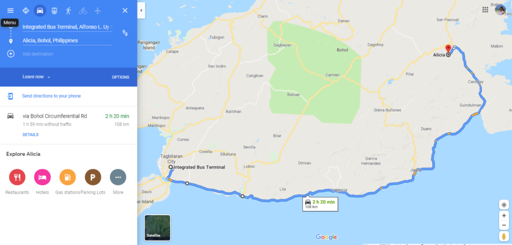 Tagbilaran to Alicia Guide